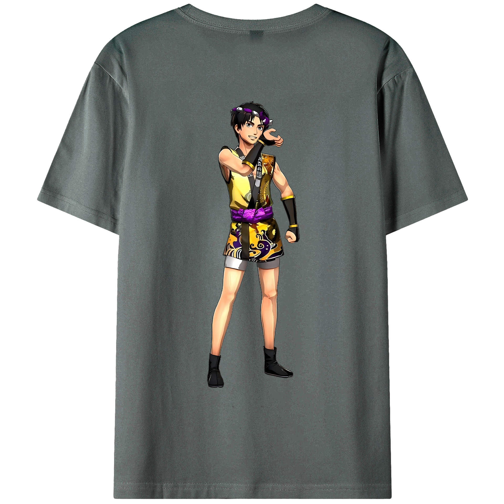 （画像用） 進撃の巨人 リヴァイ·アッカーマン Attack on Titan Levi Ackerman 綿100％ メンズ半袖Tシャツ（バックプリント） 通気性